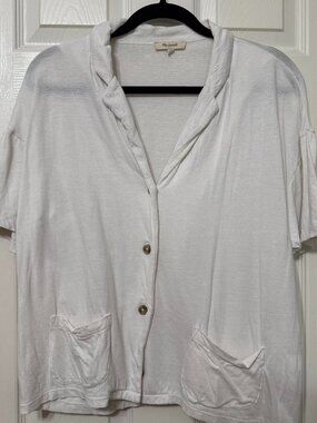 Madewell S gauze cotton button-up shirt with collar